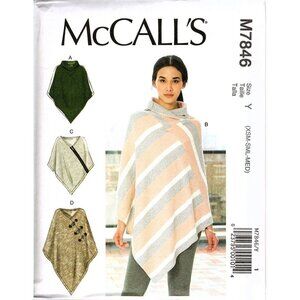 McCall's M7846 Misses XS to M Easy Ponchos Uncut Sewing Pattern